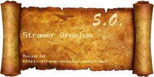 Stramer Orsolya névjegykártya